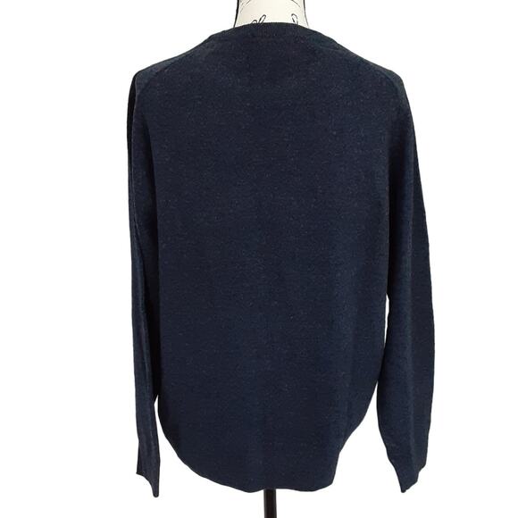 Marks & Spencer 100% Pure New Wool Sweater Crewneck Pullover Dark Blue Mens M - Picture 4 of 12